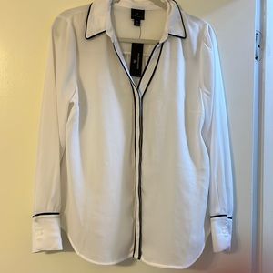 Beautiful white blouse with black details